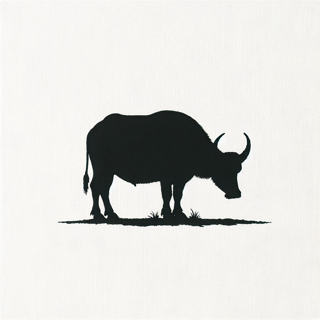 Wildlife Buffalo Vector Silhouette | High-quality Digital SVG