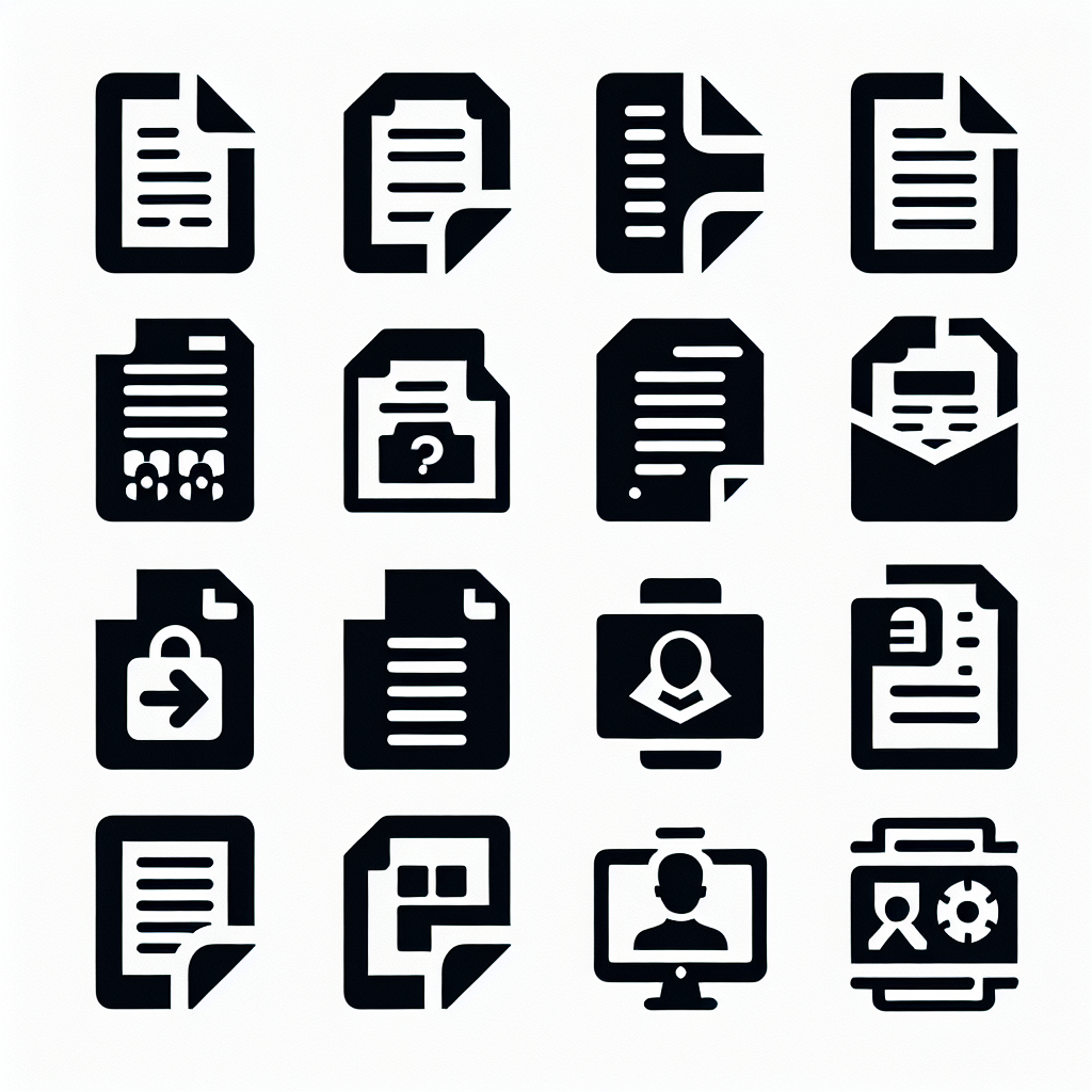 10 Document Icons Bundle Vector Silhouette | Digital Download SVG