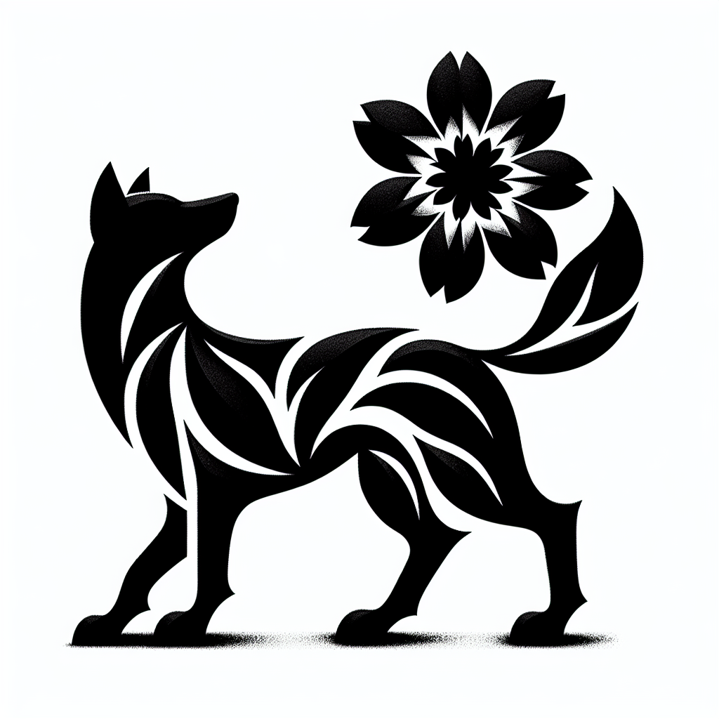 Wildlife From Flowers Vector Silhouette | Digital Download SVG