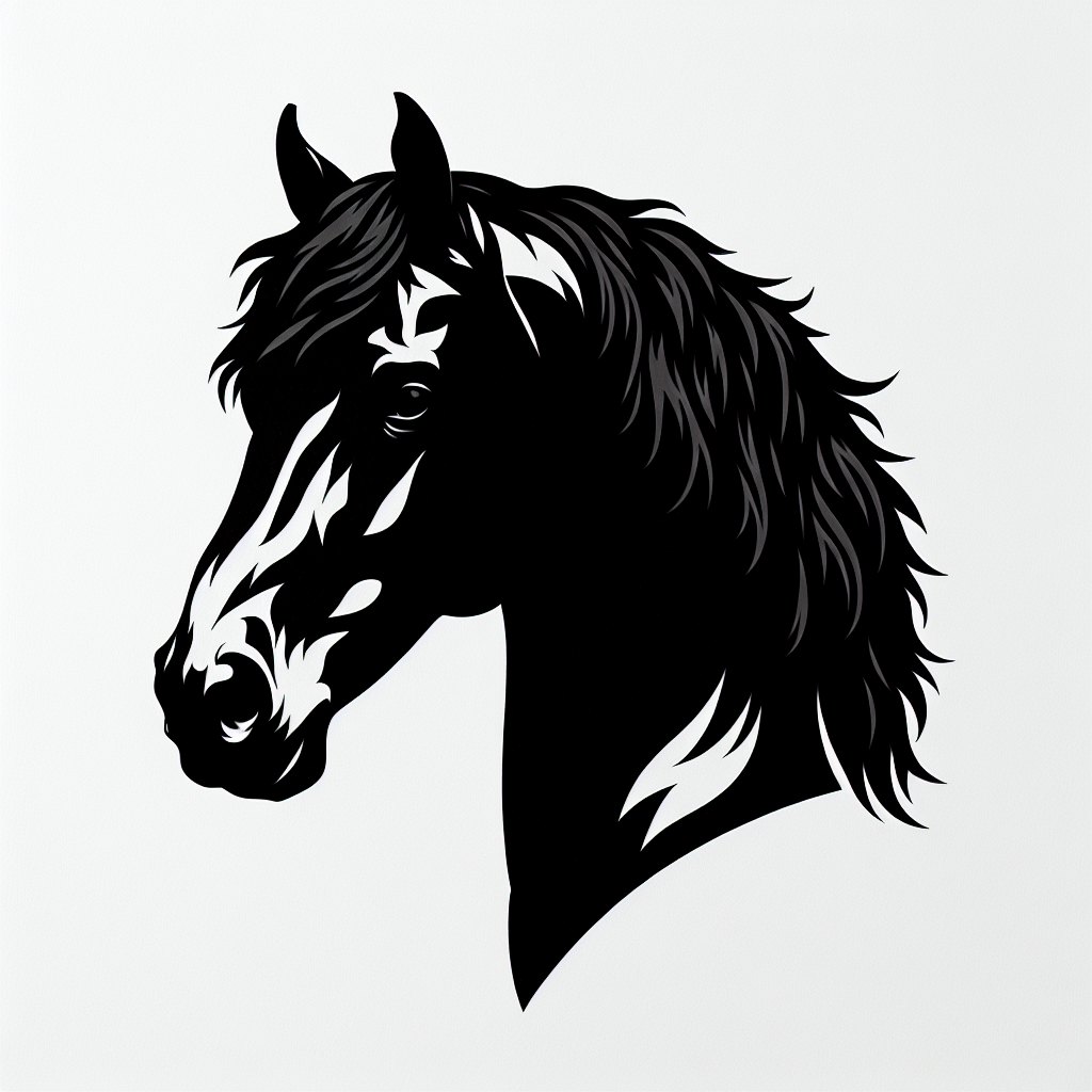 Horse Head Vector Silhouette | Digital Download SVG