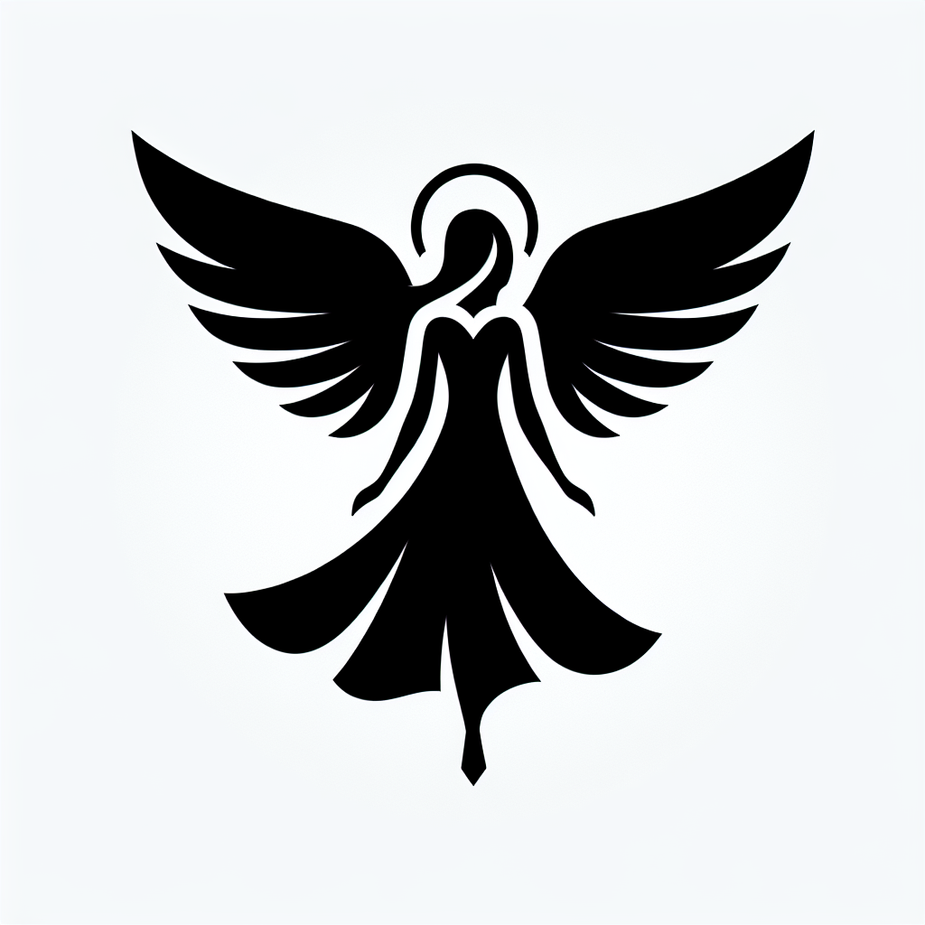 Angel Modern Symbol Vector Silhouette | Digital Download SVG