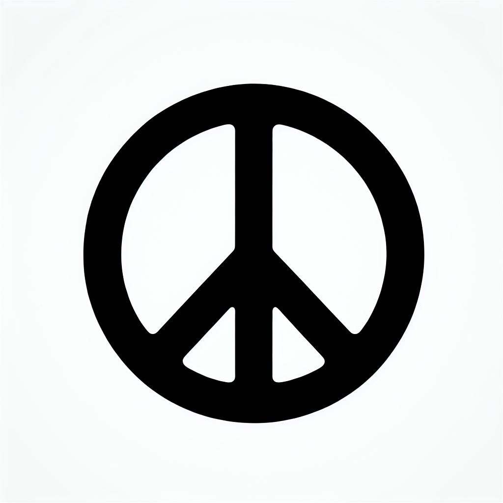 Peace Symbol Vector Silhouette | Digital Download SVG