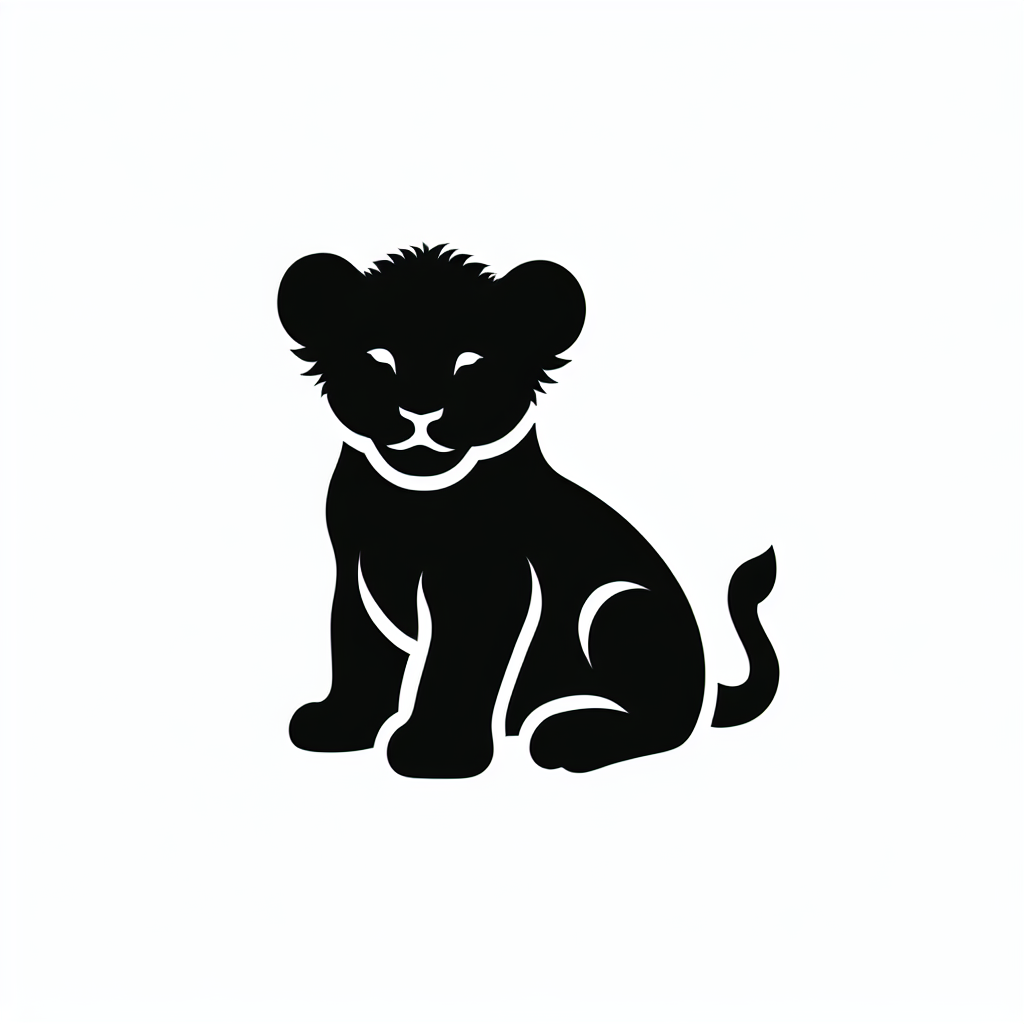 Baby Simba Vector Silhouette | Digital Download SVG