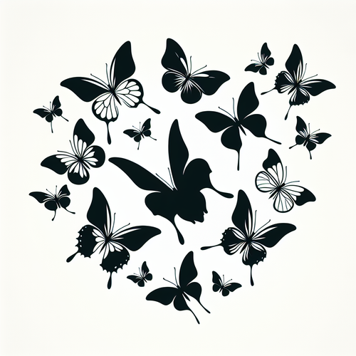 10 Butterflys Silhouette Bundles Vector Silhouette Digital Download