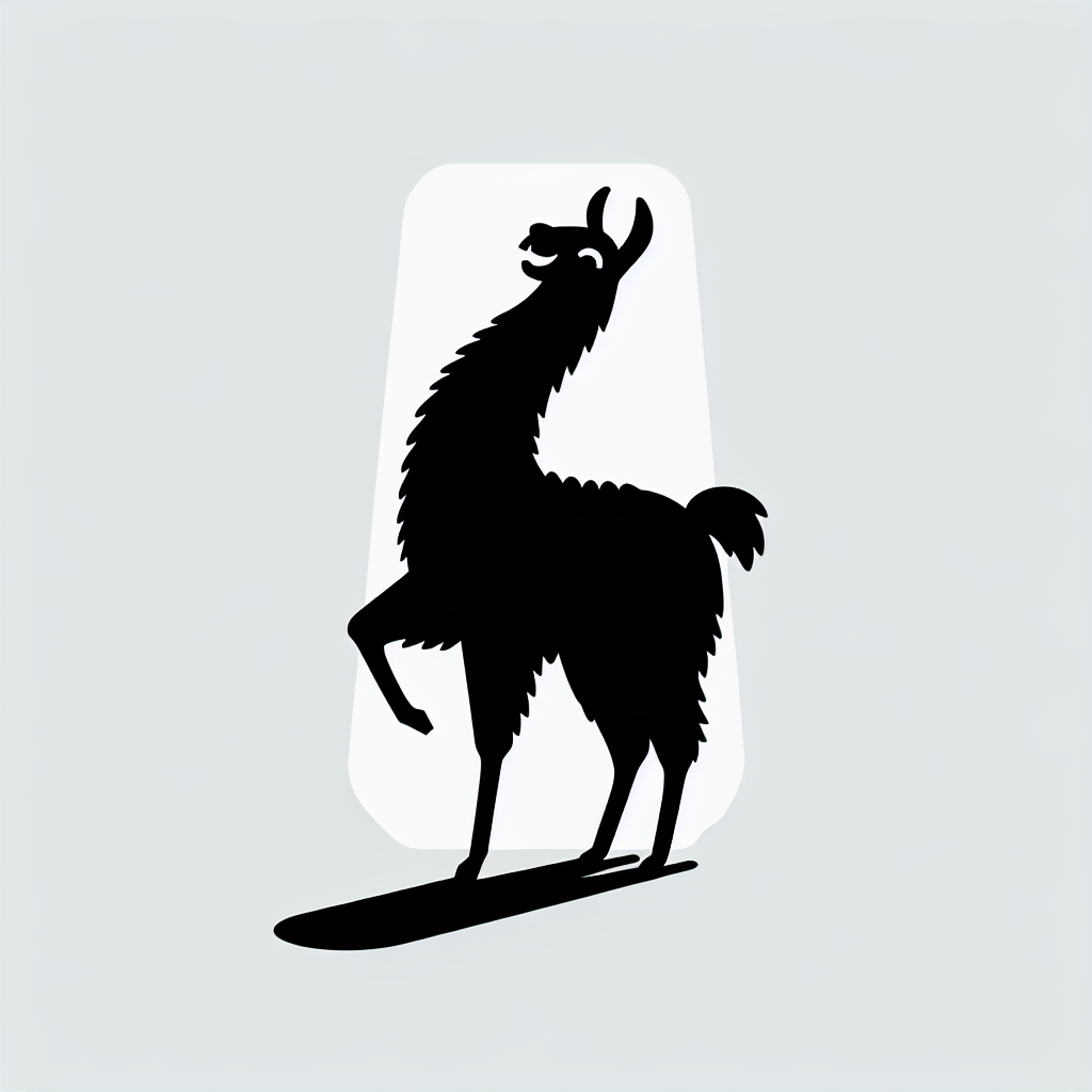 Happy Llama Vector Silhouette | Digital Download SVG