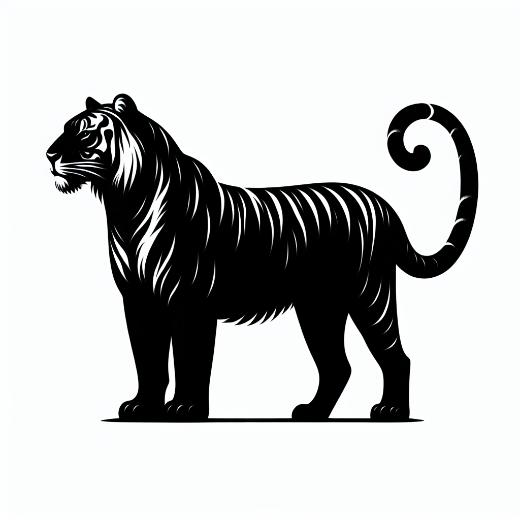 Tiger Vector Silhouette | Digital Download SVG