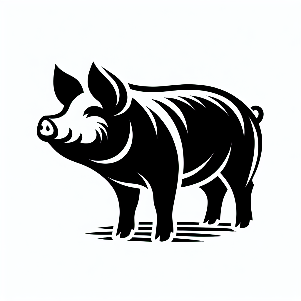 Pig Animals Vector Silhouette | Digital Download SVG