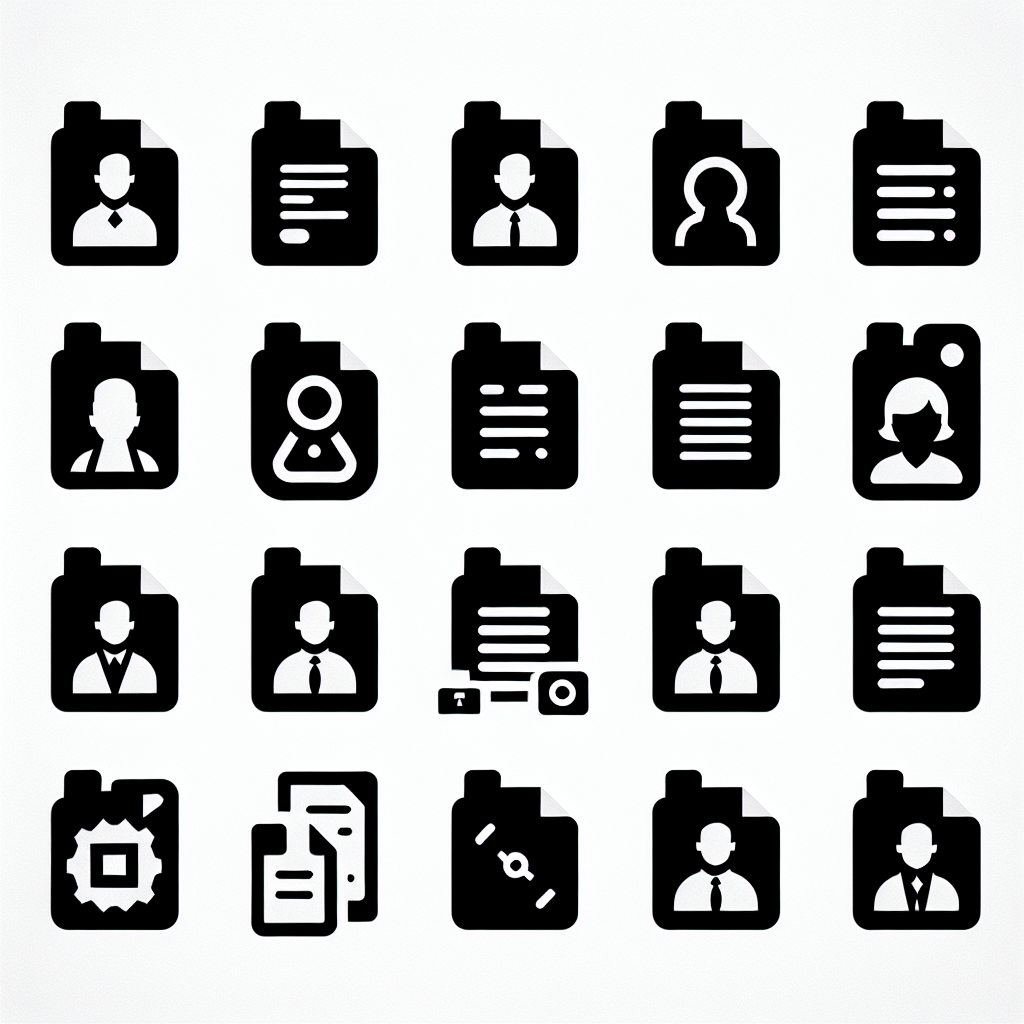 10 Document Icons Bundle Vector Silhouette | Digital Download SVG