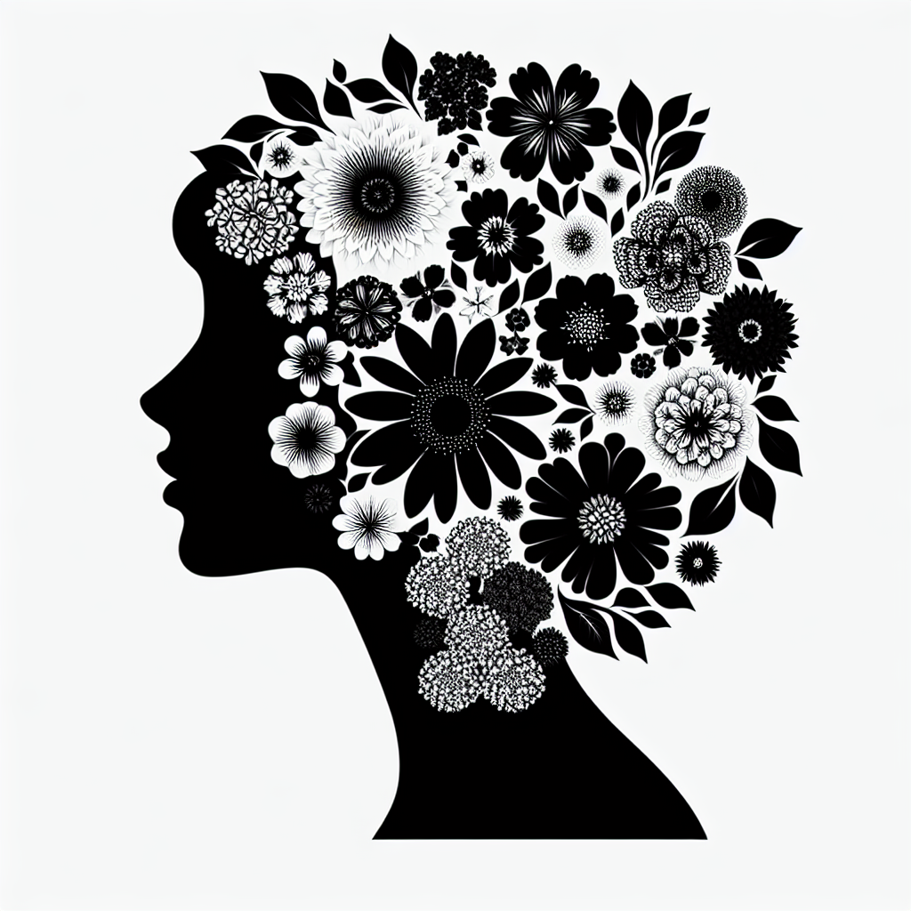 Woman From Flowers Vector Silhouette | High-quality Digital SVG