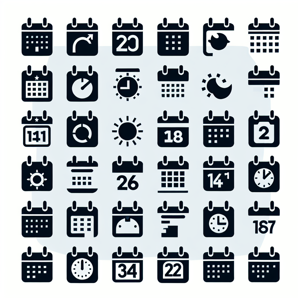 Calendar Icons 12 Pack Vector Silhouette | Digital Download SVG
