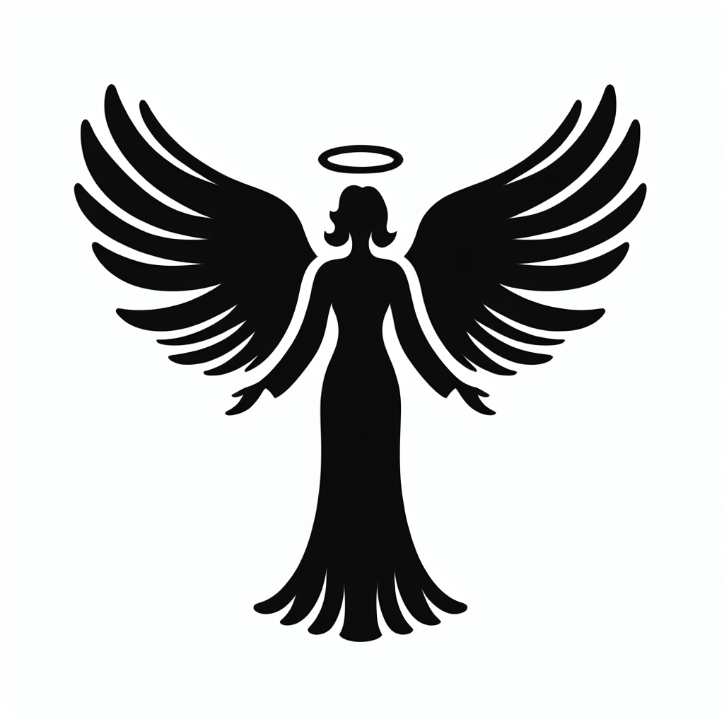 Angel Symbol Vector Silhouette | Digital Download SVG