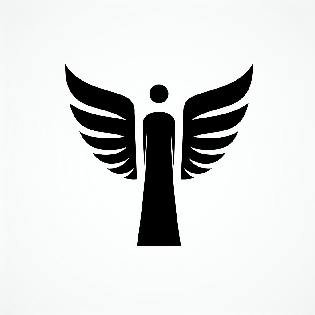 Angel Modern Symbol Vector Silhouette | Digital Download SVG