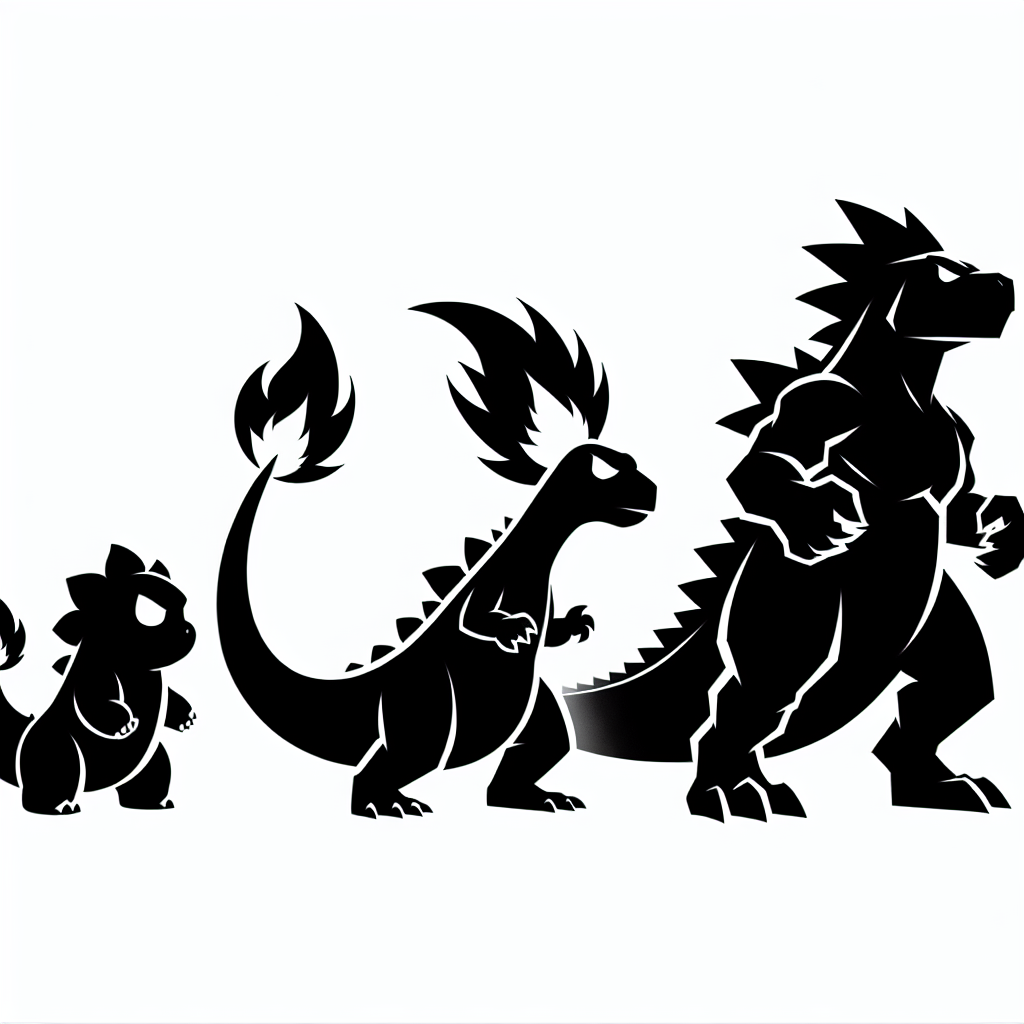 Charmander (pokémon) Evolution Silhouette Vector Silhouette Digital