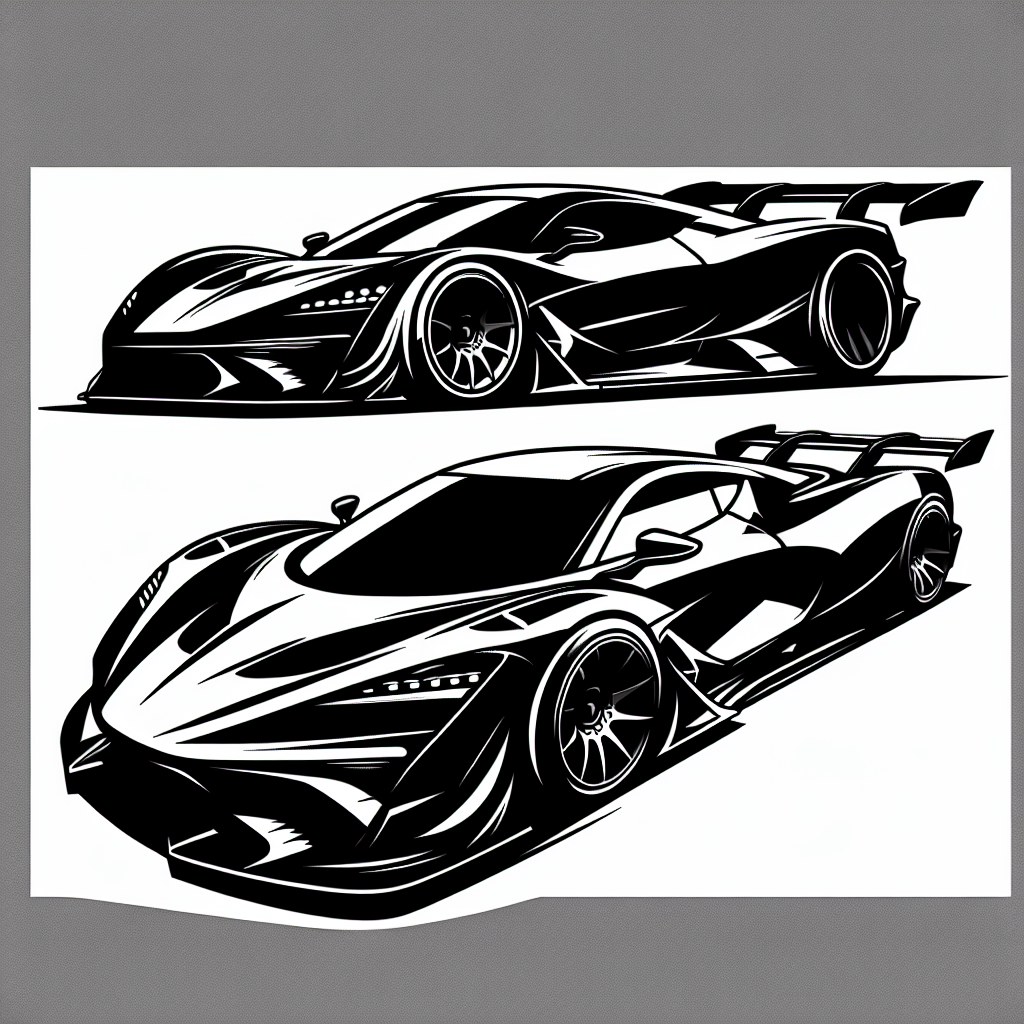 Supercars Vector Silhouette | Digital Download SVG