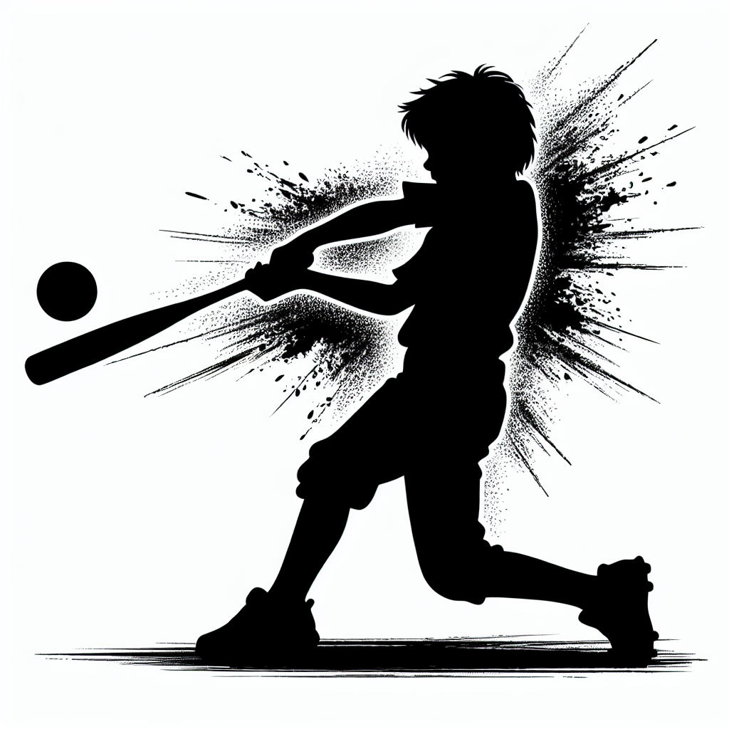 Softball / Sports-playing Boy Silhouettes Vector Silhouette Digital