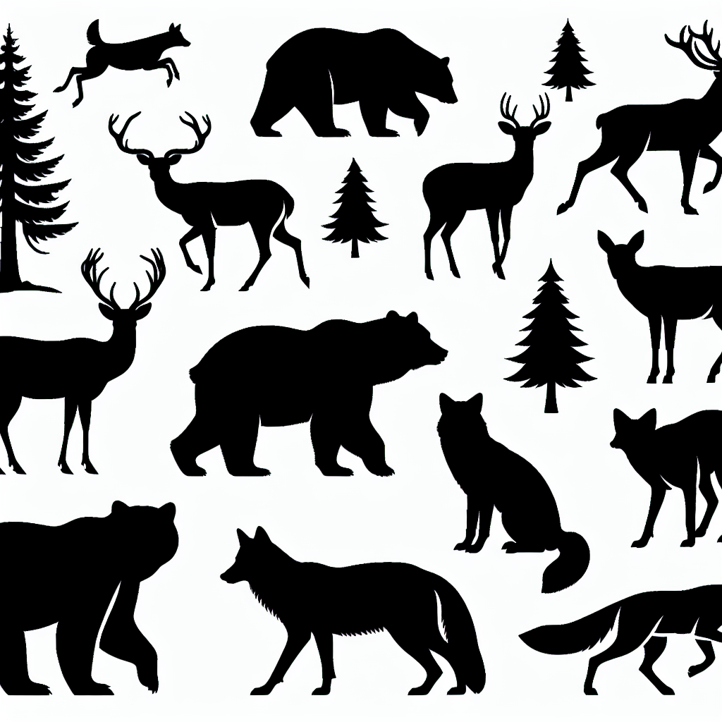Forest Animal Silhouettes 2025 Rewarded Vector Silhouette Digital