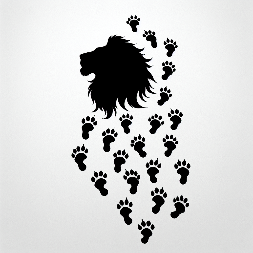 Lion Footprints Vector Silhouette | High-quality Digital SVG