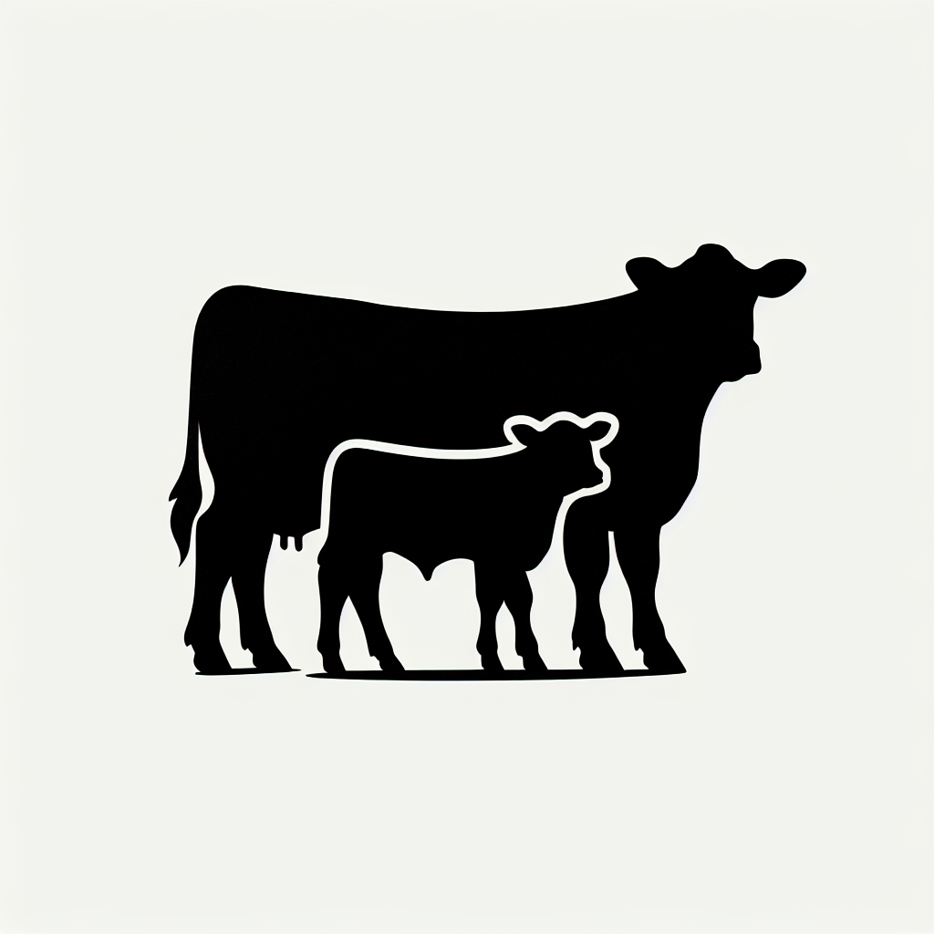Cow & Calf Angus Vector Silhouette | High-quality Digital SVG