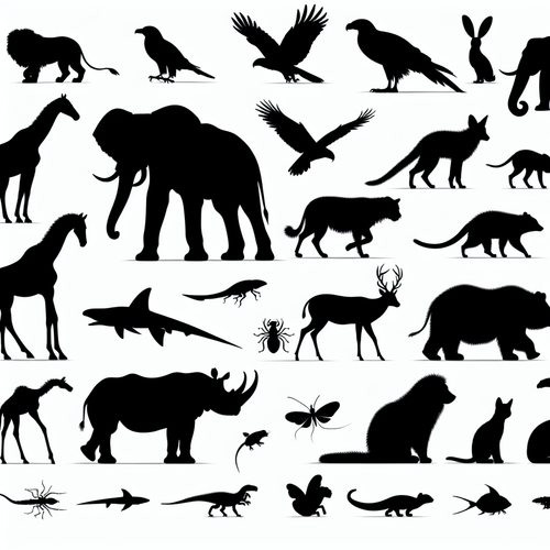 10 Animals Vector Silhouette | Digital Download SVG