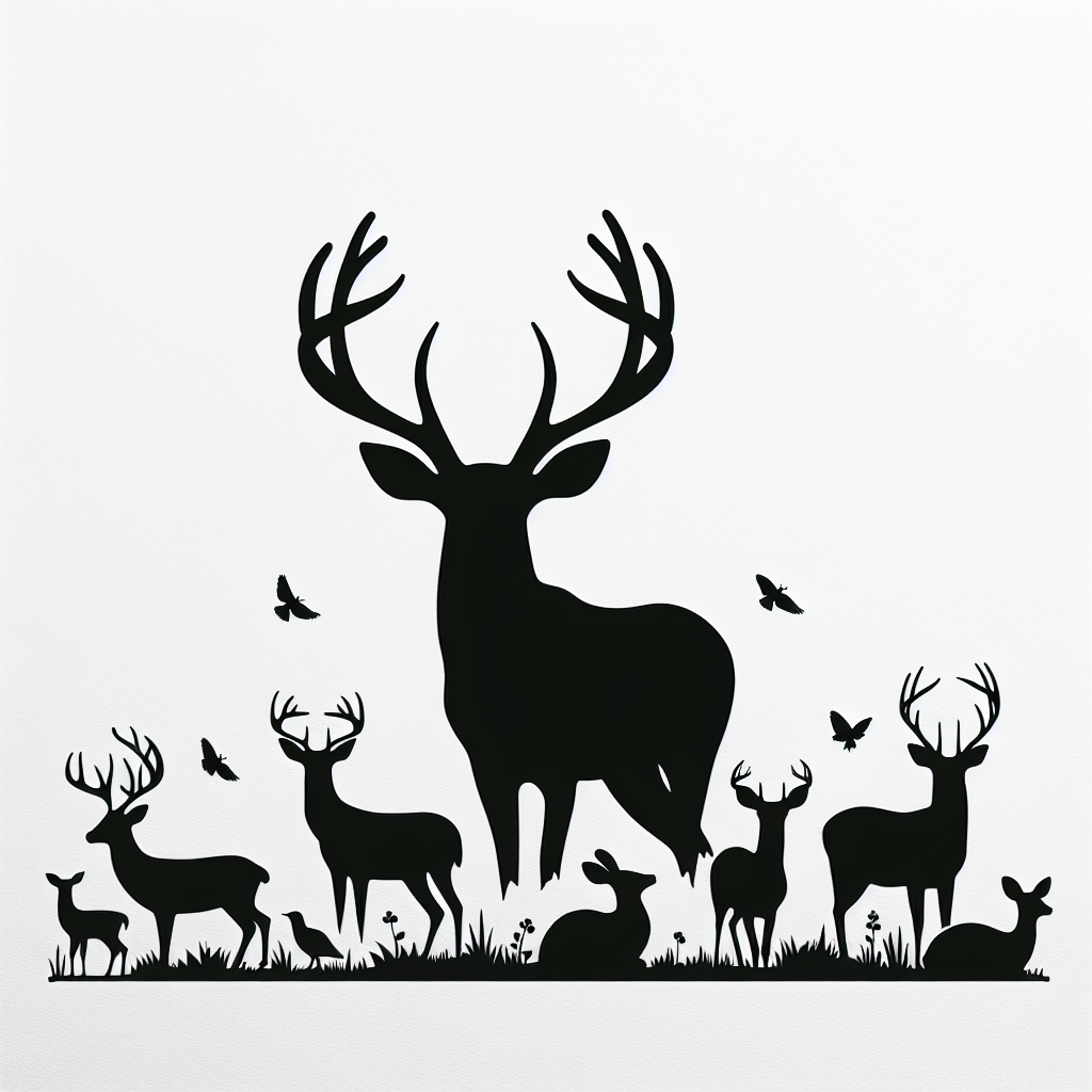 Buck Forest Creatures Vector Silhouette | Digital Download SVG