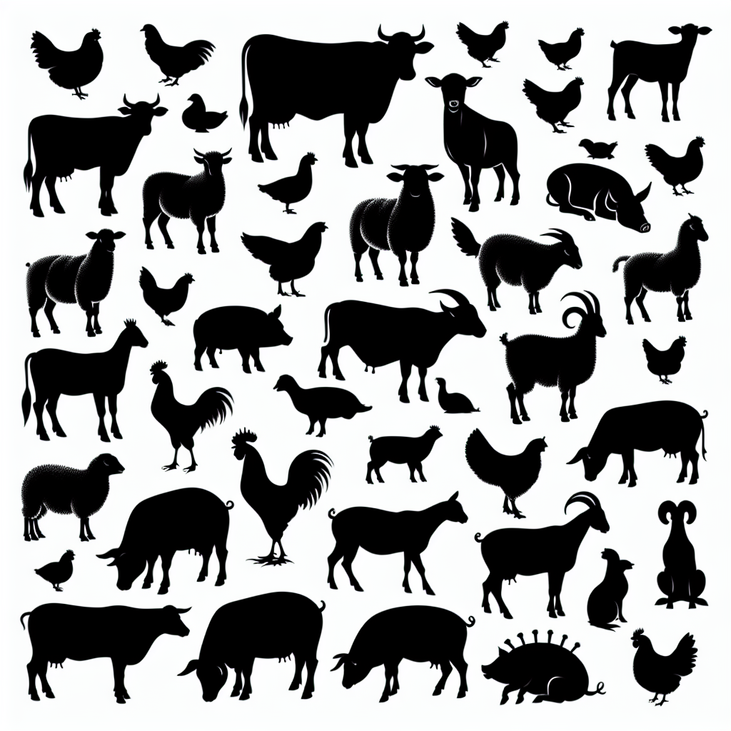 4h Livestock Multi-animal Bundle Vector Silhouette Digital Download