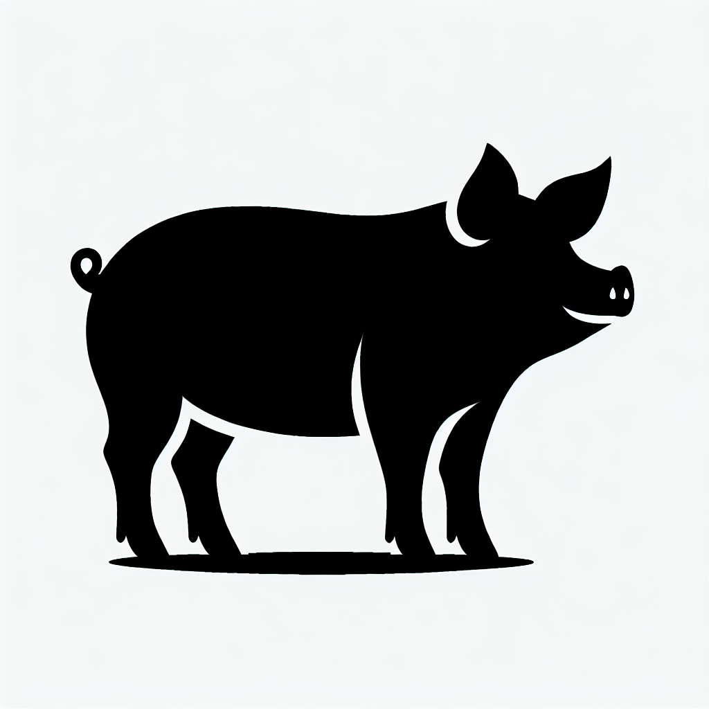 Pig / Hog / Farm Animals Vector Silhouette | Digital Download SVG