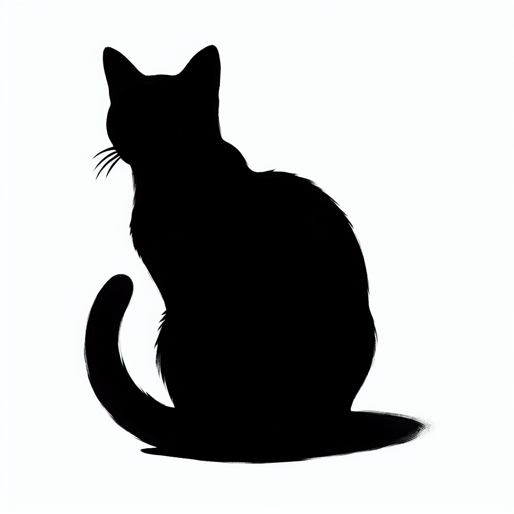 Cats (back Facing) Silhouette Art Vector Silhouette Digital Download