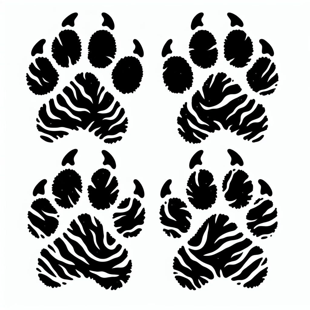 Tiger Footprints Vector Silhouette | High-quality Digital SVG