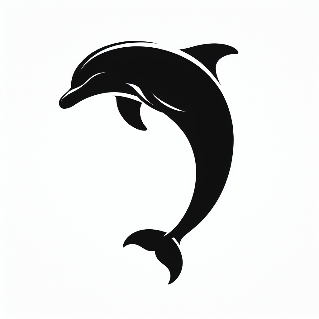 Dolphines In The Sea Vector Silhouette | Digital Download SVG