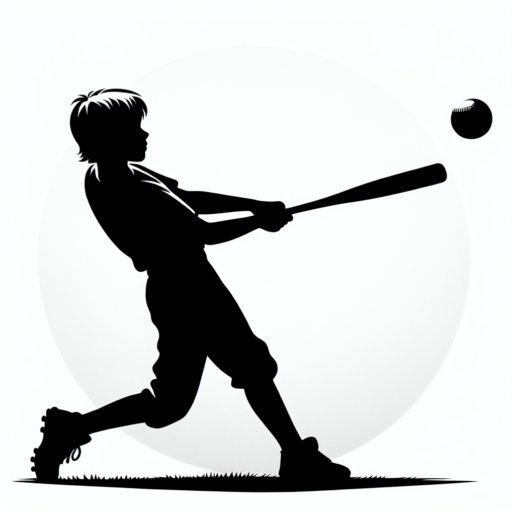 Softball / Sports-playing Boy Silhouettes Vector Silhouette Digital