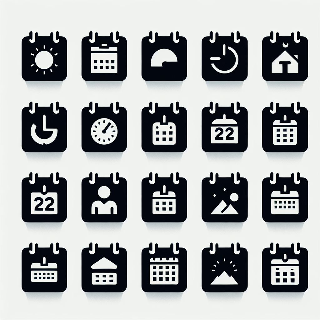 Calendar Icons 12 Pack Vector Silhouette | Digital Download SVG