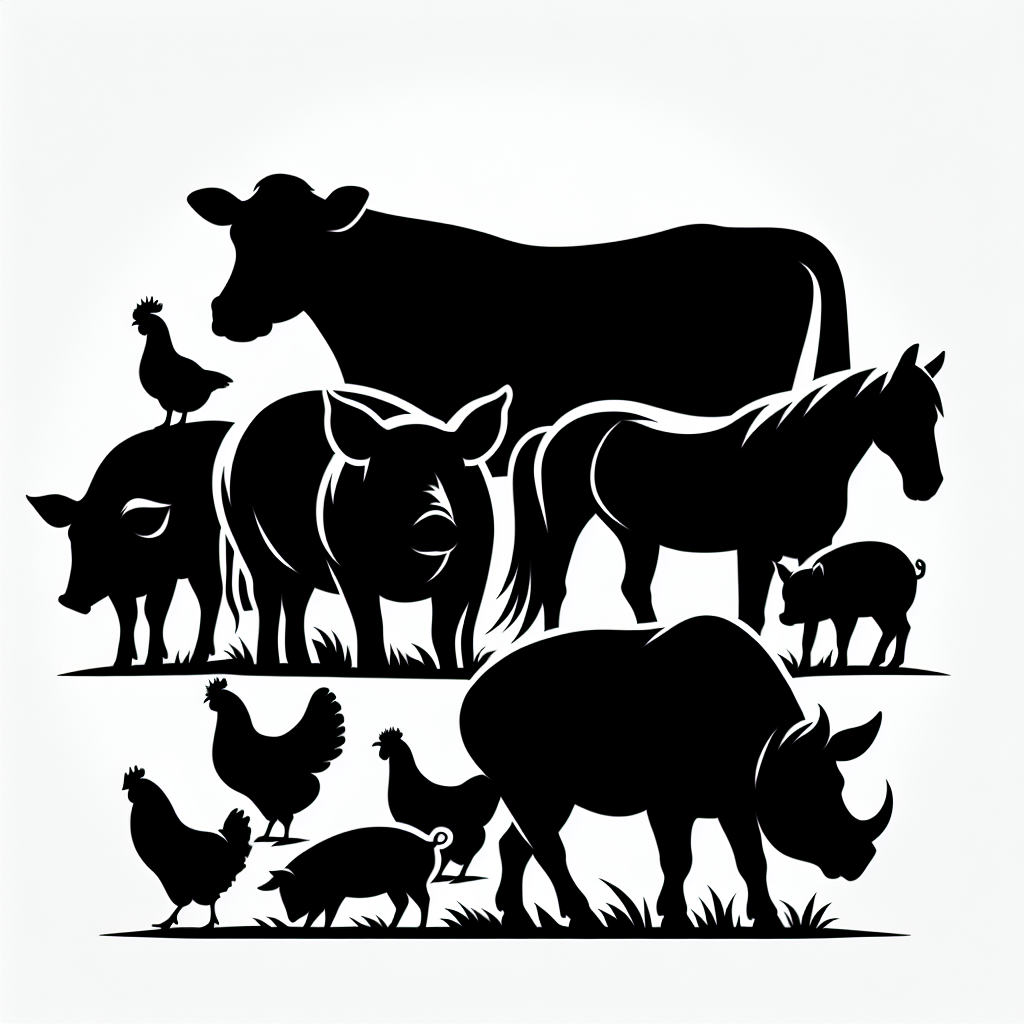 4h Livestock Multi-animal Bundle Vector Silhouette Digital Download