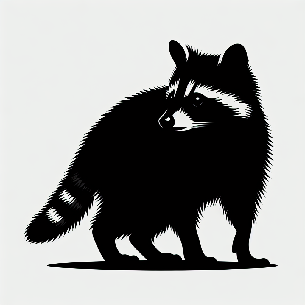 Wildlife & Forest Creatures Raccoon Vector Silhouette Digital Download