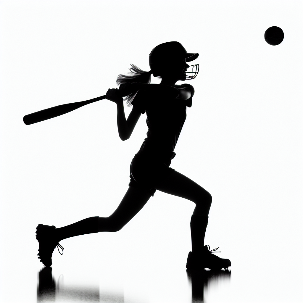 Softball / Sports-playing Girl Silhouettes Vector Silhouette Digital