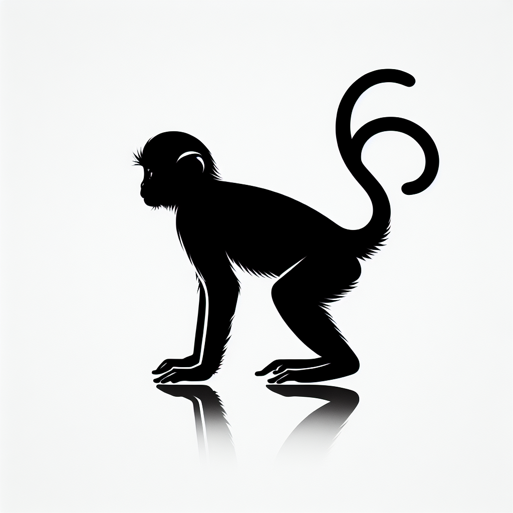 Monkey Animal Vector Silhouette | Digital Download SVG