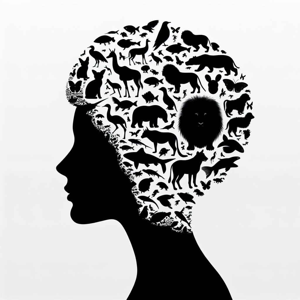 Woman Head Made From Animals Vector Silhouette | Digital Download SVG