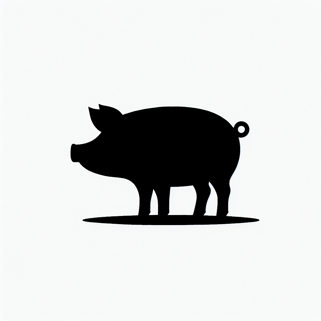 Pig / Hog / Farm Animals Vector Silhouette | Digital Download SVG