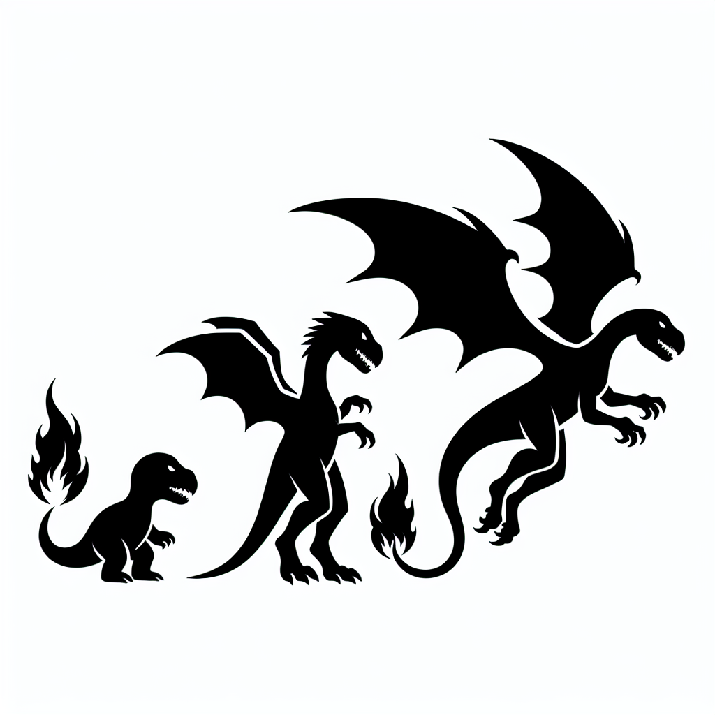 Charmander (pokémon) Evolution Silhouette Vector Silhouette Digital