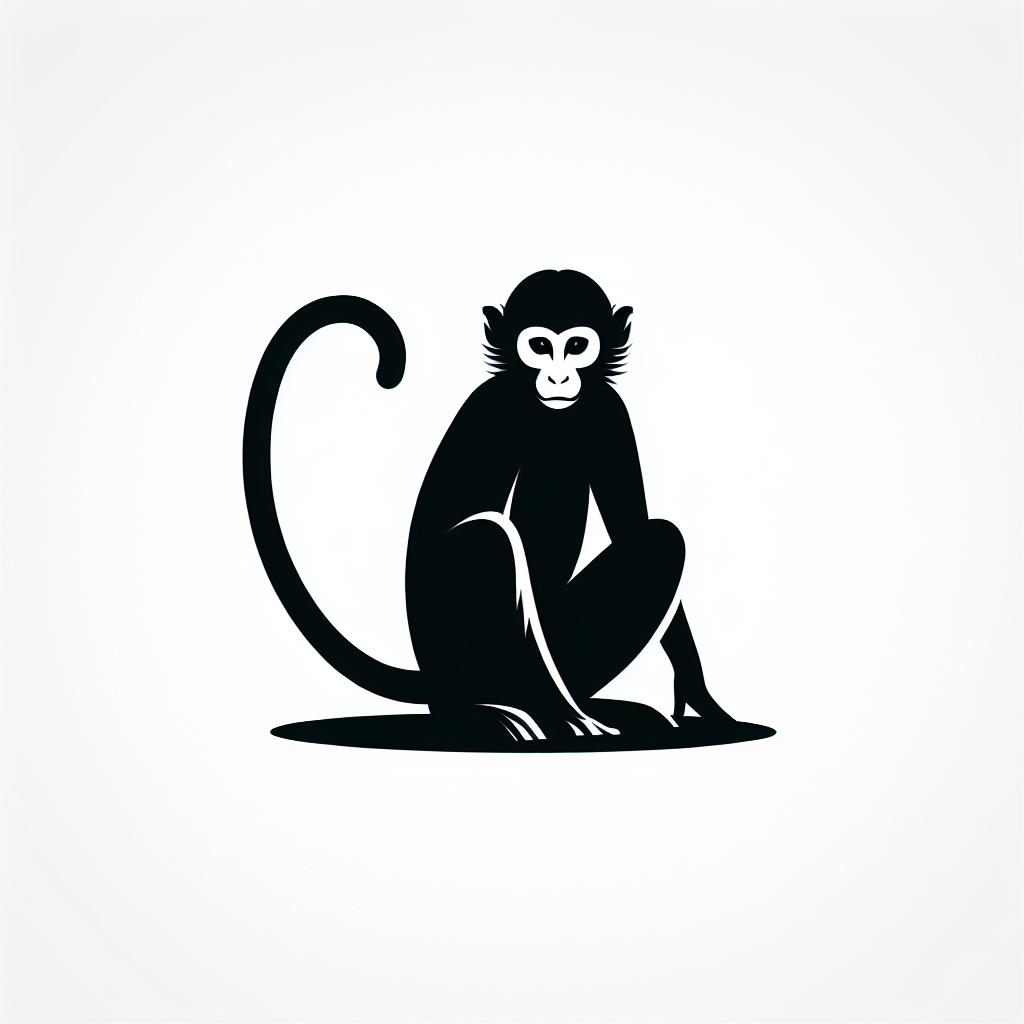 Monkey Vector Silhouette | Digital Download SVG