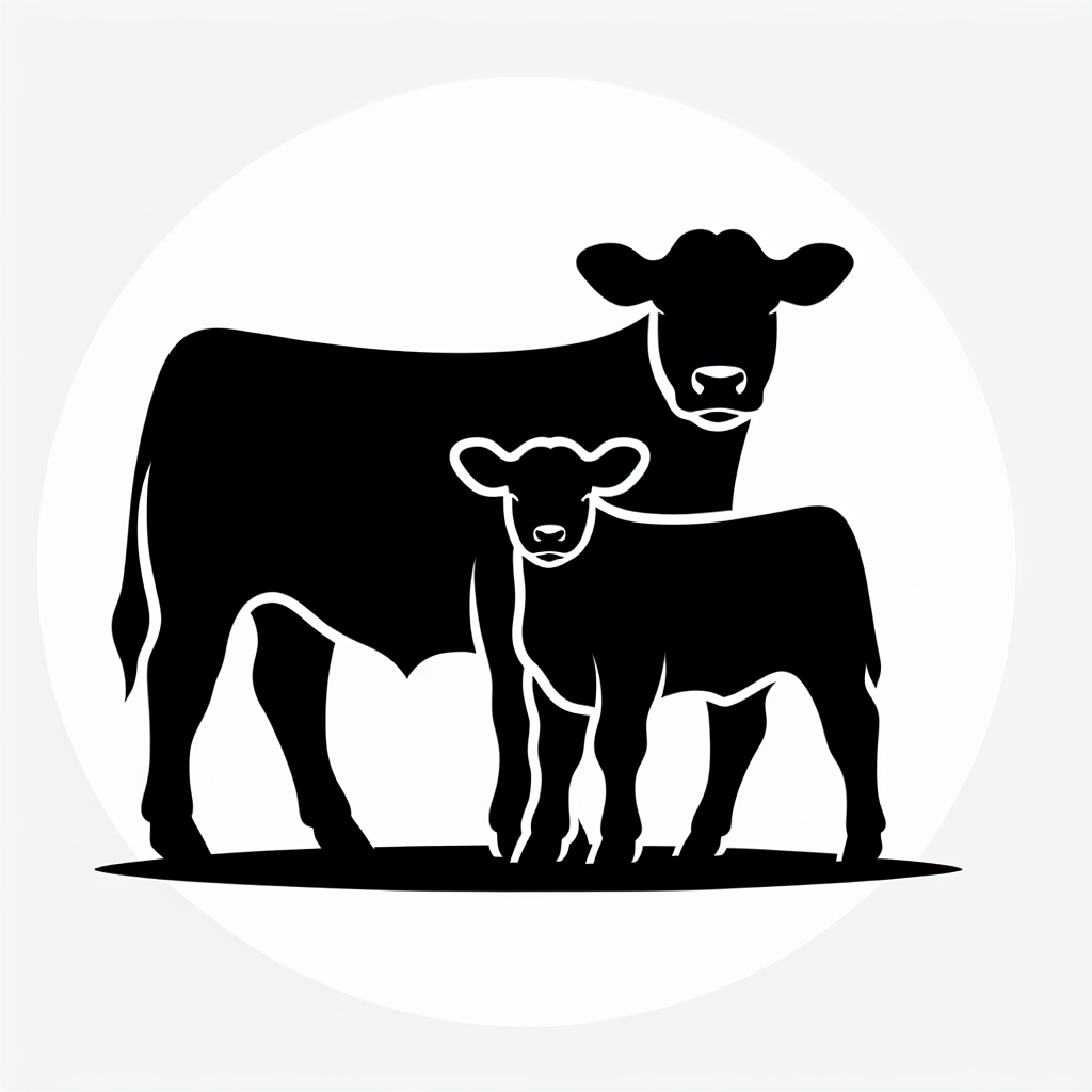 Cow & Calf Angus Vector Silhouette | High-quality Digital SVG