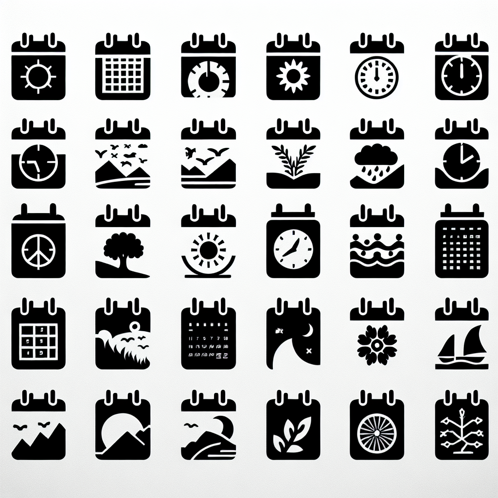 Calendar Icons 12 Pack Vector Silhouette | Digital Download SVG