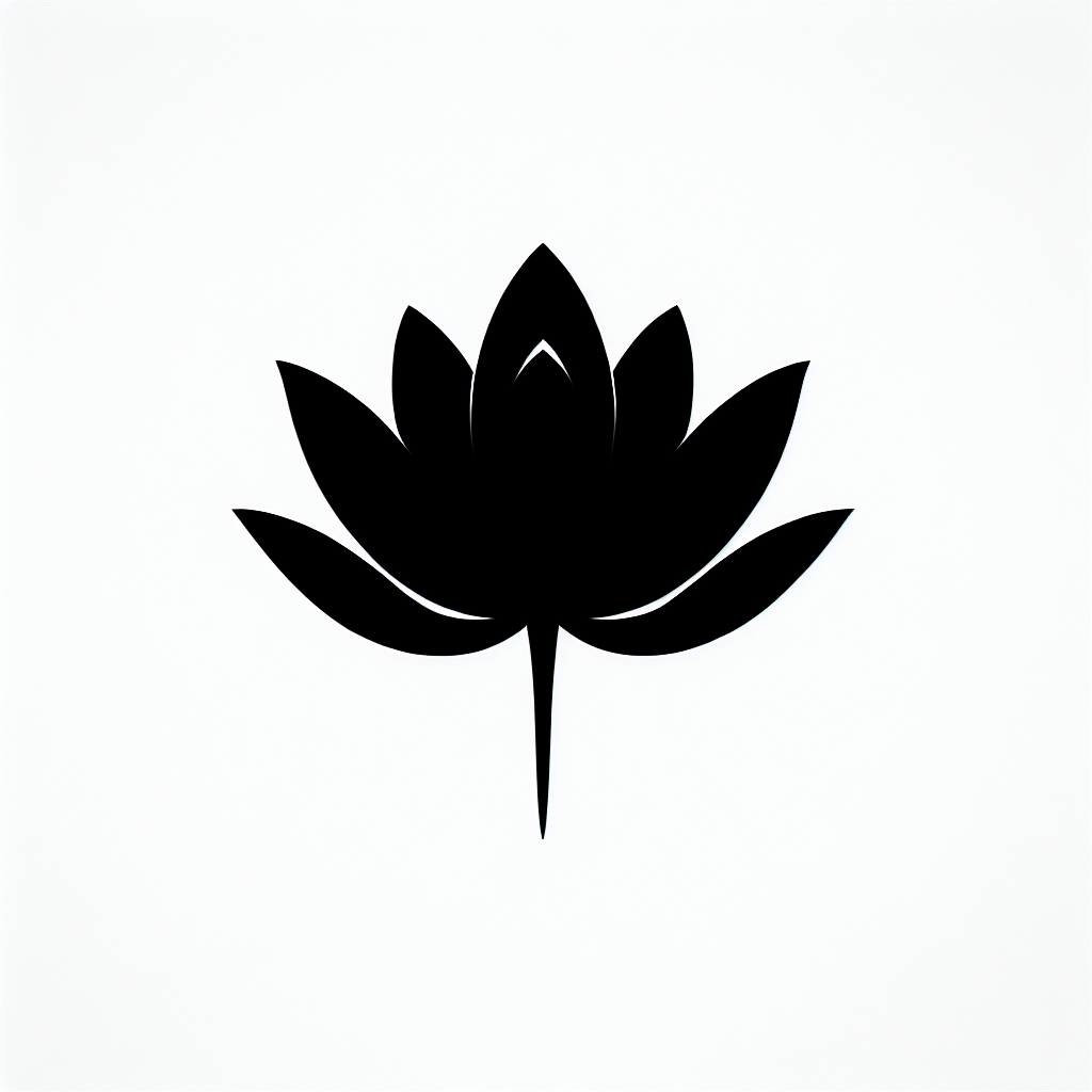 Lotus Flower Vector Silhouette | Digital Download SVG