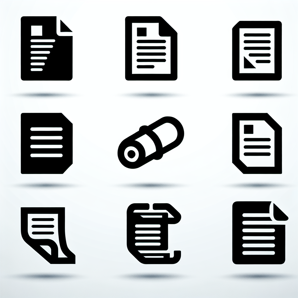 10 Document Icons Bundle Vector Silhouette | Digital Download SVG