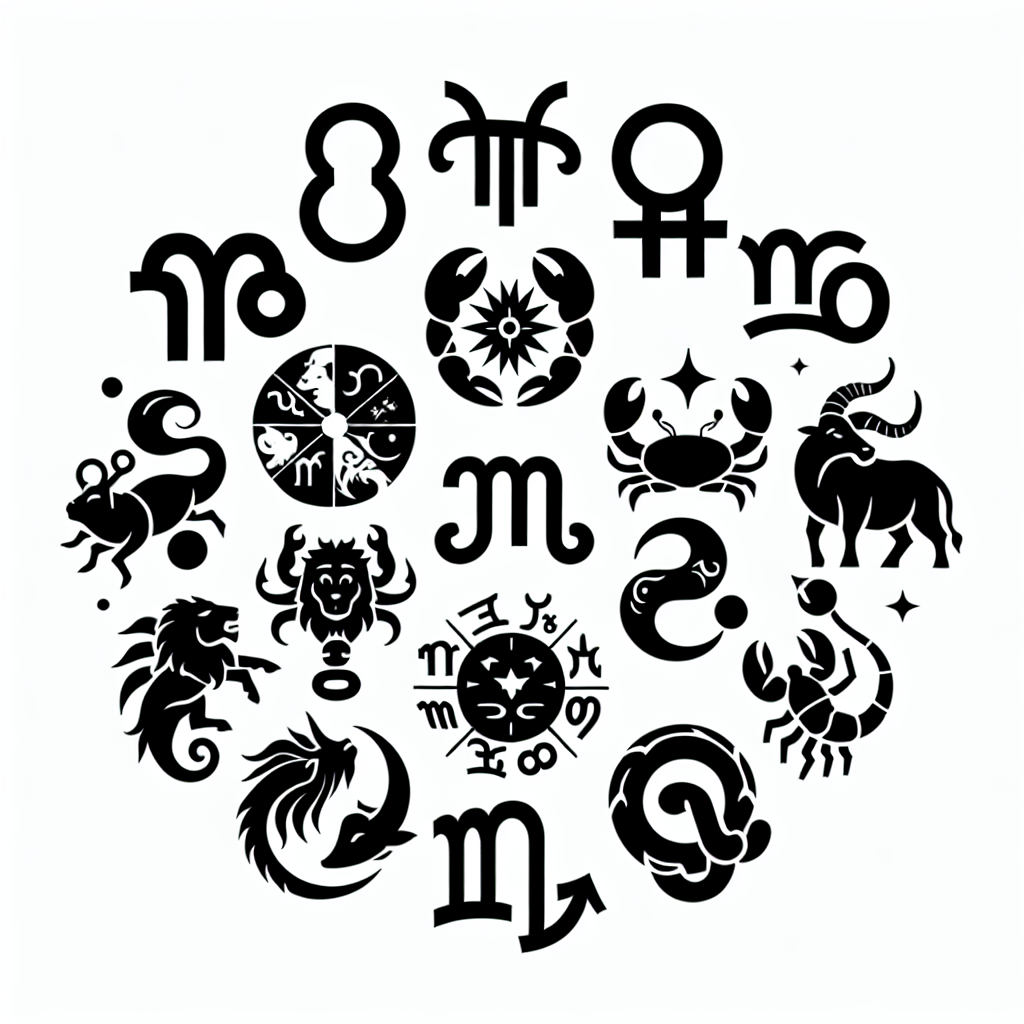 Zodiac Sign 12 Pack Vector Silhouette | Digital Download SVG
