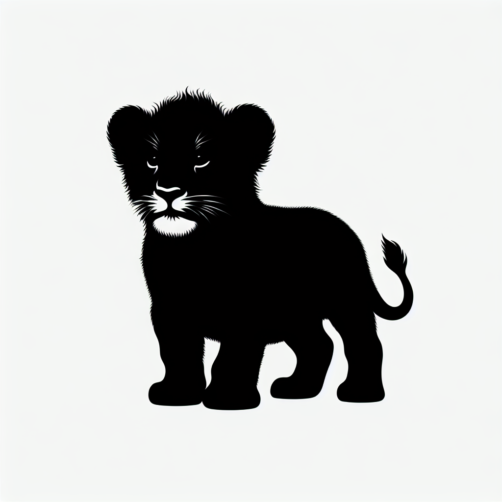 Baby Simba Vector Silhouette | Digital Download SVG