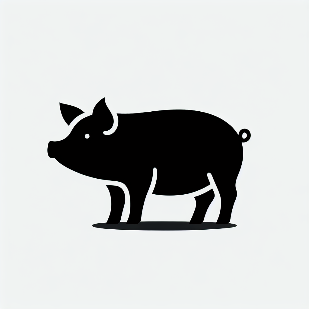 Pig Animals Vector Silhouette | Digital Download SVG