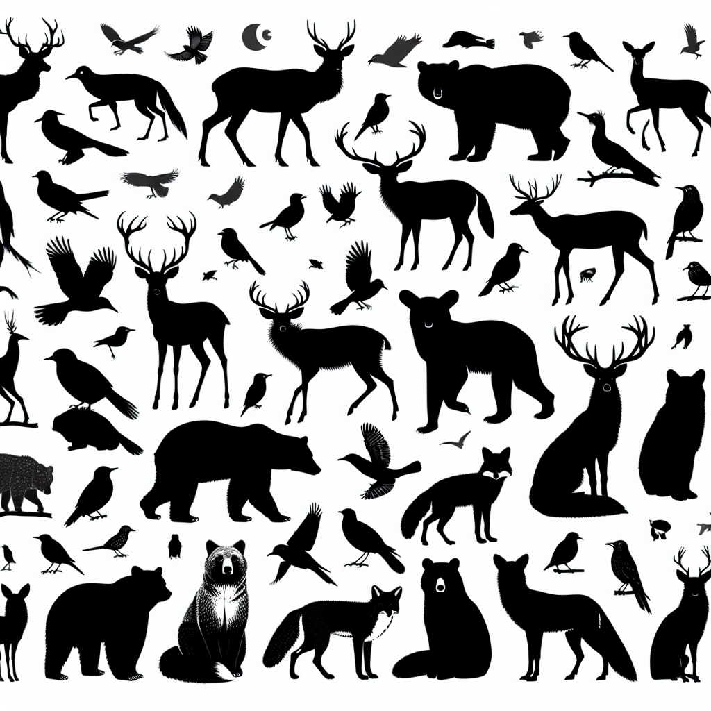Forest Animal Silhouettes 2025 Rewarded Vector Silhouette Digital