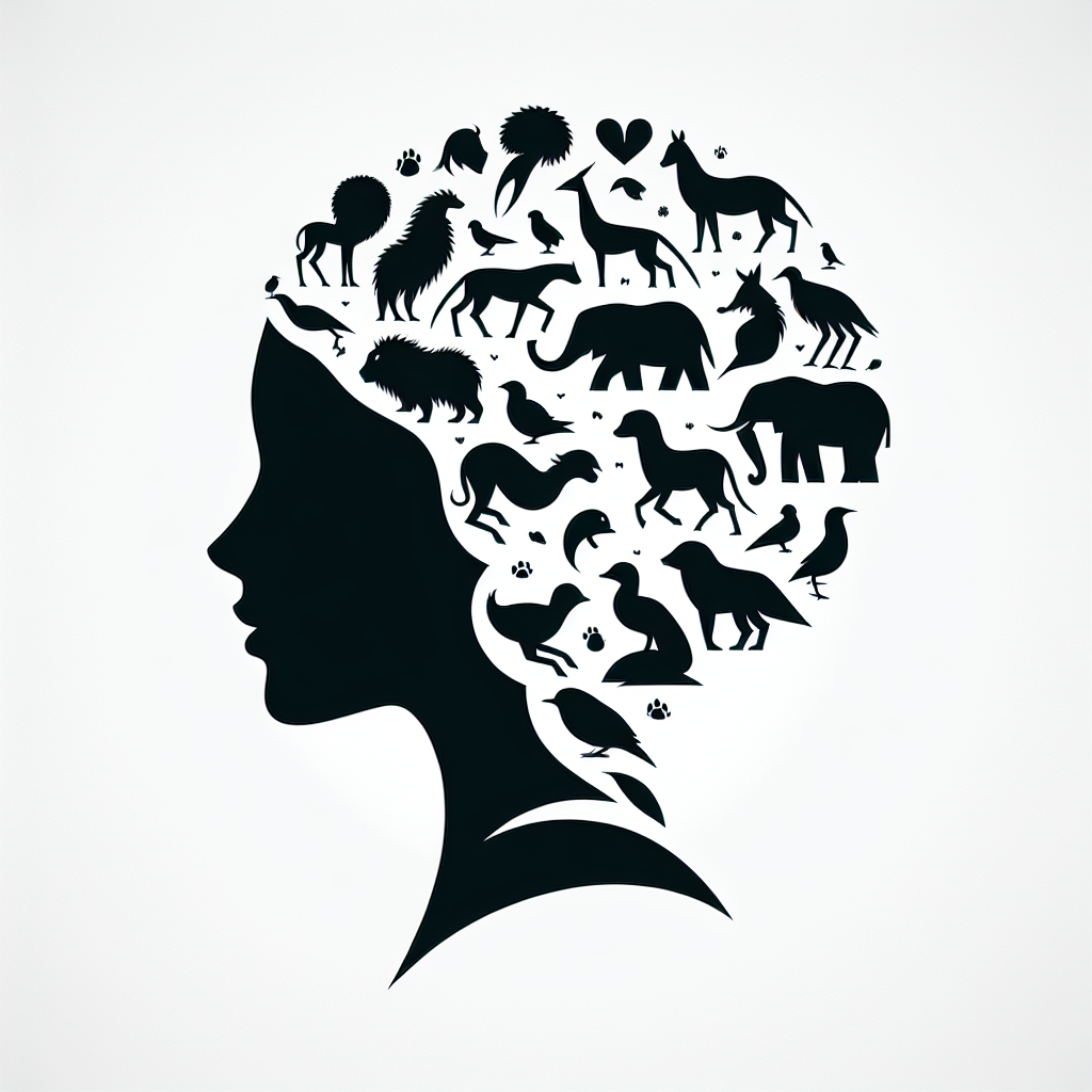 Woman Head Made From Animals Vector Silhouette | Digital Download SVG
