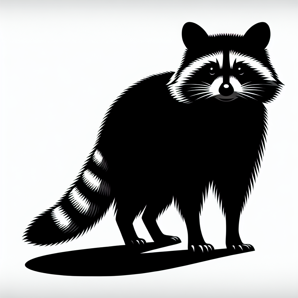 Wildlife & Forest Creatures Raccoon Vector Silhouette Digital Download