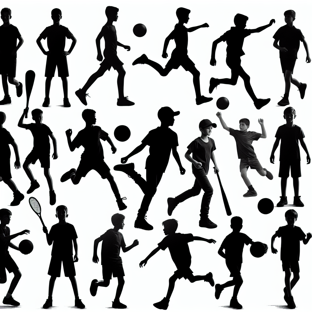 Sports-playing Boy Silhouettes Vector Silhouette Download | SVG Files